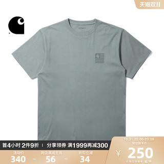 carhartt WIP 短袖T恤男装春夏条纹LOGO凸感撞色印花休闲221005I