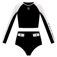 BALNEAIRE 范德安 小黑裙系列 女子三角分体泳衣 83728 经典黑白 XL