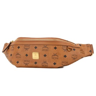 MCM 奢侈品 男士 Fursten Visetos系列干邑色中号印花logo腰包胸包 MMZAAFI01CO001