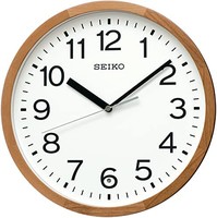 SEIKO 精工 挂钟 天然色木质地 直径30×4.7cm 电波 模拟 木框 KX249B