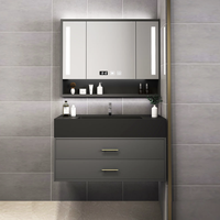 顾家家居 KUKA  智能浴室柜套装 黑色 90cm