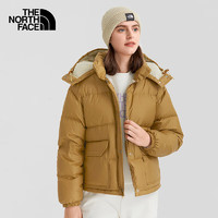 北面 TheNorthFace北面羽绒服女22冬款户外保暖600蓬鹅绒羽绒外套 7QVW 173/卡其色 L