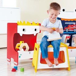 Hape 儿童趣味可爱造型玩具小怪兽收纳柜收纳箱收纳凳E8455