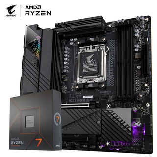 GIGABYTE 技嘉 主板CPU套装 B650M AORUS PRO AX+7700X