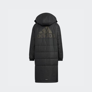 adidas 阿迪达斯 男女大童冬季宽松长款过膝运动保暖连帽棉服HM7167