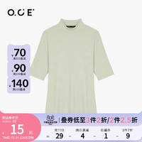 OCE2022秋冬新款女装纯色打底衫上衣弹力修身针织百搭短袖T恤女