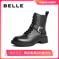 抖音超值购：BeLLE 百丽 马丁靴女款2022冬季靴子新款炸街机车靴商场加绒短靴3KMB5DZ2
