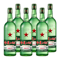 红星 二锅头 绿瓶 43%vol 清香型白酒 750ml*6瓶 整箱装