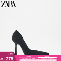 ZARA 秋季新品 TRF 女鞋 黑色法式气质高跟鞋 3204010 040