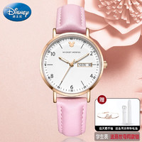 Disney 迪士尼 手表时尚简约日历腕表初中高中学生考试手表女生