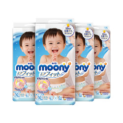moony 日本Moony腰贴型纸尿裤XL44片*4婴儿超薄透气尿不湿尿片