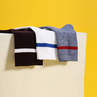 JW真维斯男装冬季袜子 时尚潮流休闲运动中袜 男士简约提花中筒袜