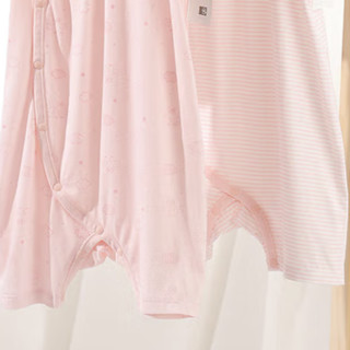 gb 好孩子 WN20230083 婴儿短袖连体衣 斜开款 2条装 粉红 90cm