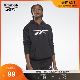 Reebok 锐步 官方2021秋季新款女子H62051 LOGO运动训练套头卫衣