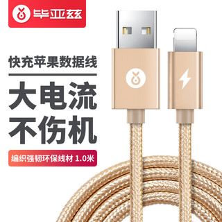 Biaze 毕亚兹 苹果数据线 1米快充 适用iPhone14/13Pro Max/12/Xs/XR/11手机车载充电线器 iPadPro/Air/mini F01金