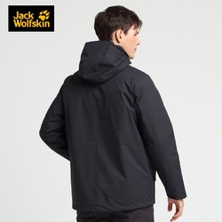 Jack Wolfskin 狼爪 JackWolfskin狼爪官方冲锋衣男秋冬新品舒适保暖鹅绒内胆三合一夹克5118594 5119612-6000/黑色 L 180/108A