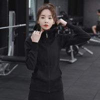 宋站新品宽松显瘦运动上衣女连帽拉链开衫速干健身服瑜伽外套秋冬