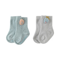 Tongtai 童泰 CB223005 婴儿袜子 2双装 灰色+蓝色 6-12月