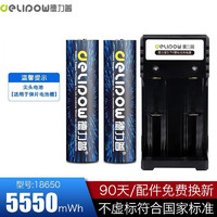 Delipow 德力普 18650 锂电池+双槽充电器 黑蓝 5550mWh 2节