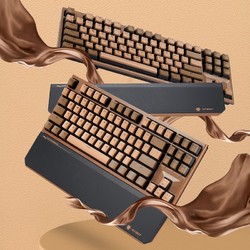 HEXGEARS 黑峡谷 X3 87键 2.4G双模机械键盘 浓情巧克力 凯华BOX流沙金轴 单光