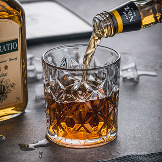威士忌酒杯家用水晶玻璃套装复古酒吧洋酒杯创意欧式ins风啤酒杯