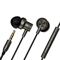 魅蓝 LP51 入耳式双动圈有线耳机 黑色 3.5mm