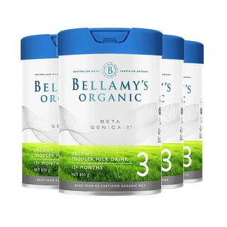 BELLAMY'S 贝拉米 澳洲贝拉米白金有机A2蛋白3段1-3岁800g*4罐正品宝宝乳粉