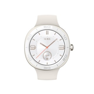 HUAWEI 华为 WATCH GT Cyber 时尚雅致款 智能手表 46mm 月光白不锈钢表壳 白色橡胶表带（北斗、血氧、GPS）