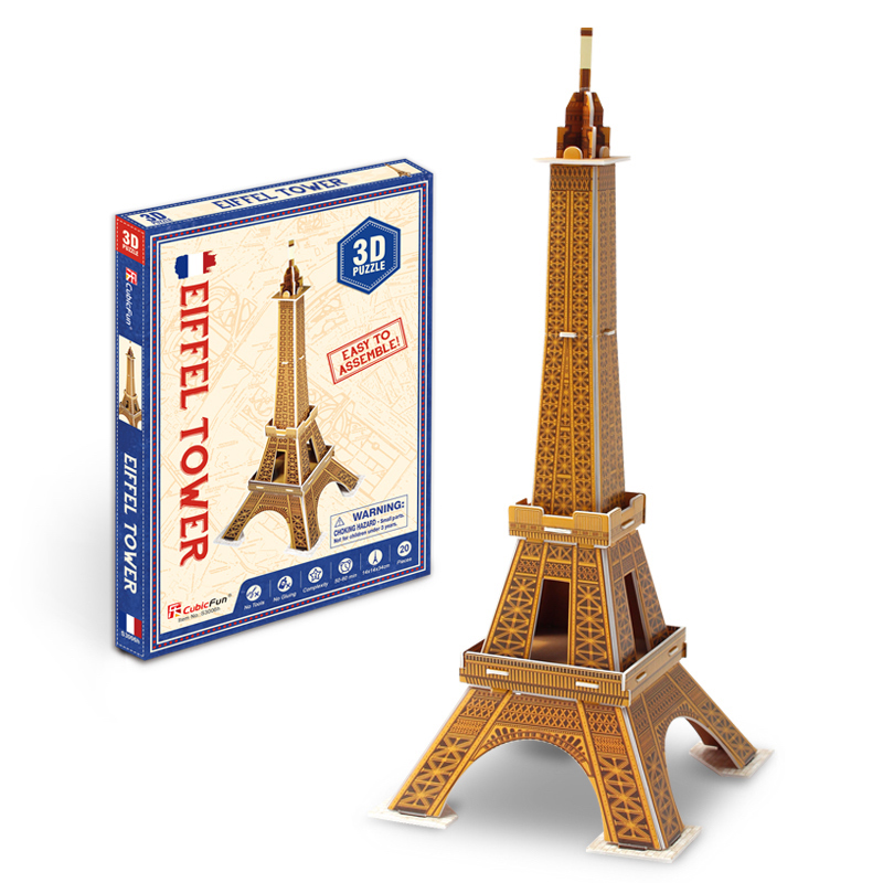 CubicFun 乐立方 迷你建筑系列 S3006h 巴黎埃菲尔铁塔 立体拼图 20片
