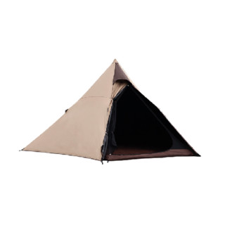 梦花园 户外印第安露营帐篷便携式加厚黑胶防暴雨牛津布遮阳金字塔