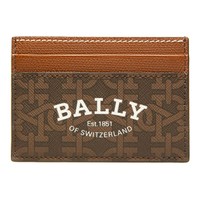 BALLY 巴利 BHAR经典一片式设计棕色字母设计卡片夹卡包