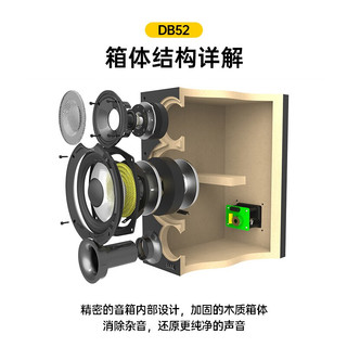 德国意力（ELAC） Debut2.0系列 DB52书架音箱发烧级无源音箱 高保真桌面HIFI音响 天逸AD-66D+TY30+意力DB52