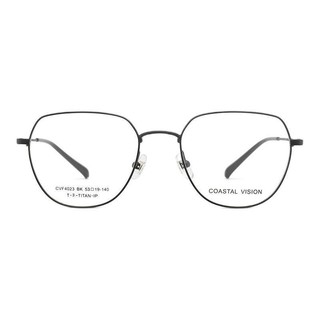 essilor 依视路 钻晶A3系列 1.60折射率非球面镜片+CVF4023BK 黑色钛金属眼镜框