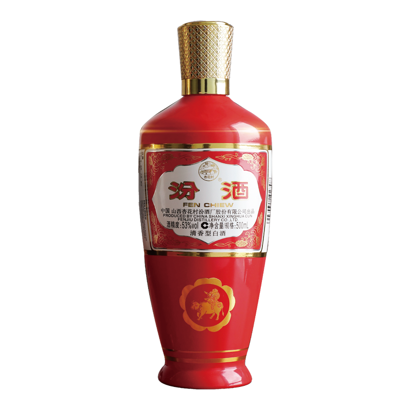 汾酒杏花村炙热红出口型53%vol 清香型白酒500ml*6瓶整箱装多少钱