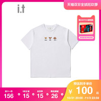 :CHOCOOLATE it :CHOCOOLATE女装短袖T恤夏季可爱圆领简约时尚动物刺绣1608XSG