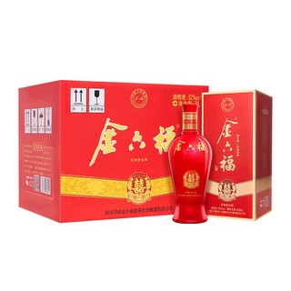 金六福 喜结良缘 浓香型白酒 52度500ml*6瓶 整箱装