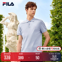 FILA 斐乐 艺术花园斐乐男子短袖POLO衫2022秋新款商务休闲液氨翻领上衣