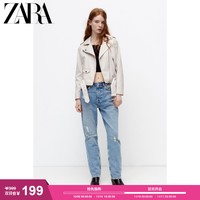 ZARA 秋冬新款 女装 翻领长袖仿皮夹克外套 3046029 712