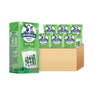 DEVONDALE 德运 澳洲德运牛奶早餐 脱脂牛奶200ml*6盒纯牛奶