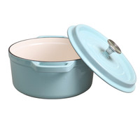 EDGING 典匠 炖锅(22cm、2.6L、铸铁、马卡龙蓝、内白款)