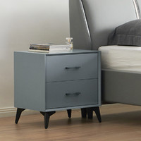 SUNHOO 双虎-全屋家具 床头柜现代轻奢极简白色灰色小型床边储物柜卧室收纳柜RC621
