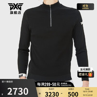 PXG 韩国进口PXG 高尔夫服装男士秋季新款QUARTER-ZIP系列高尔夫针织上衣 PGPPM410421 黑色 L