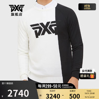PXG 韩国进口 高尔夫服装男士秋冬新款毛衣针织衫golf运动休闲上衣 白色 M