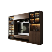 YEGUOHOME 椰果 现代风电视柜+酒柜+储物柜 胡桃色 320*42*210cm