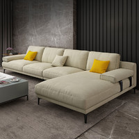 几度 意式免洗科技布沙发客厅组合现代简约实木框架小户型棉麻布艺沙发