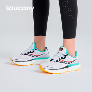 saucony 索康尼 Triumph胜利19跑步鞋女轻便透气运动鞋训练减震跑鞋 38 白色机甲