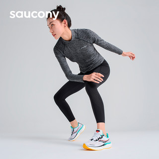 Saucony索康尼Triumph胜利19跑步鞋女轻便透气运动鞋训练减震跑鞋 42.5 白色机甲