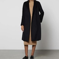 Max Mara 女士羊毛中长款大衣 黑色