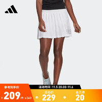 adidas 阿迪达斯 官方女装网球运动半身百褶短裙GL5469 白/浅灰 A/M