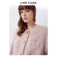 LIME FLARE 莱茵福莱尔 莱茵LIME FLARE2022冬季新款高级感小众短款皮草外套羊毛别致设计感温暖 淡粉紫色 M